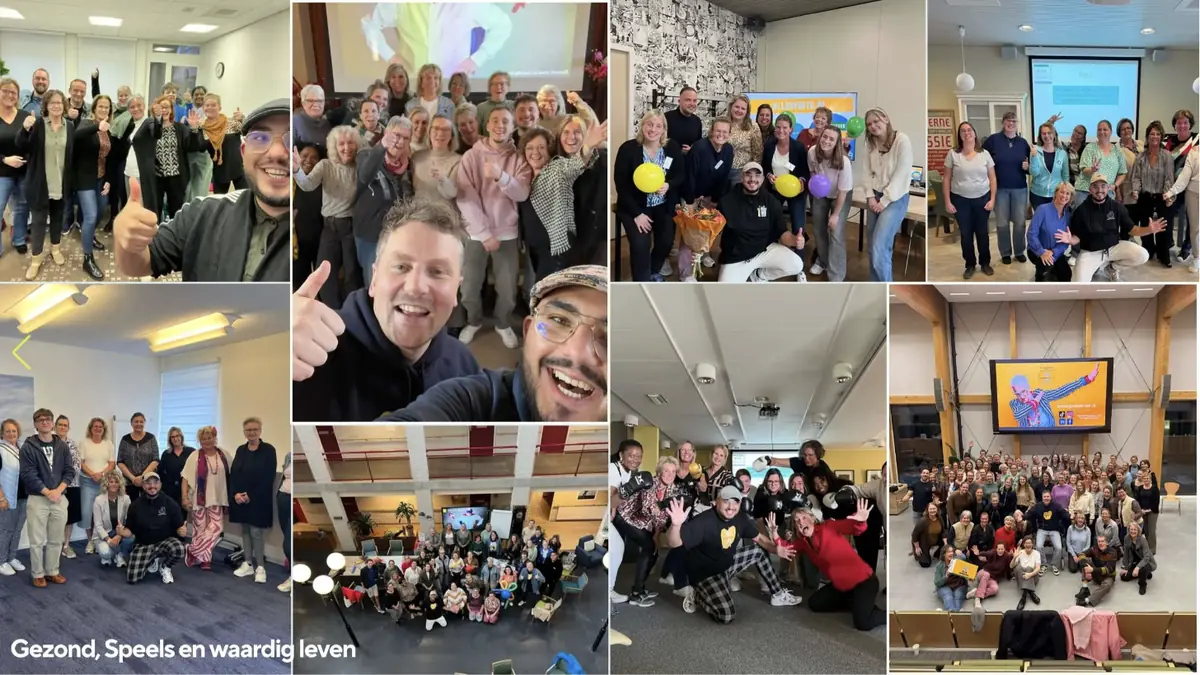 Collage van trainingsgroepen door heel Nederland